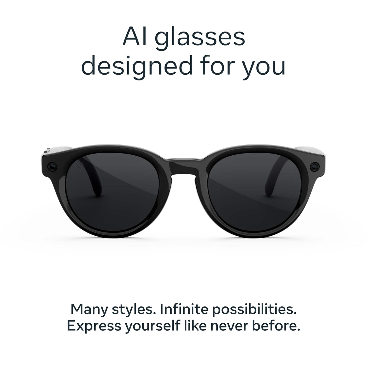 Meta - Glasses, Nova Small, Smart Frame, AI Glasses with Camera - Polarized Grey Lenses - Classic Black