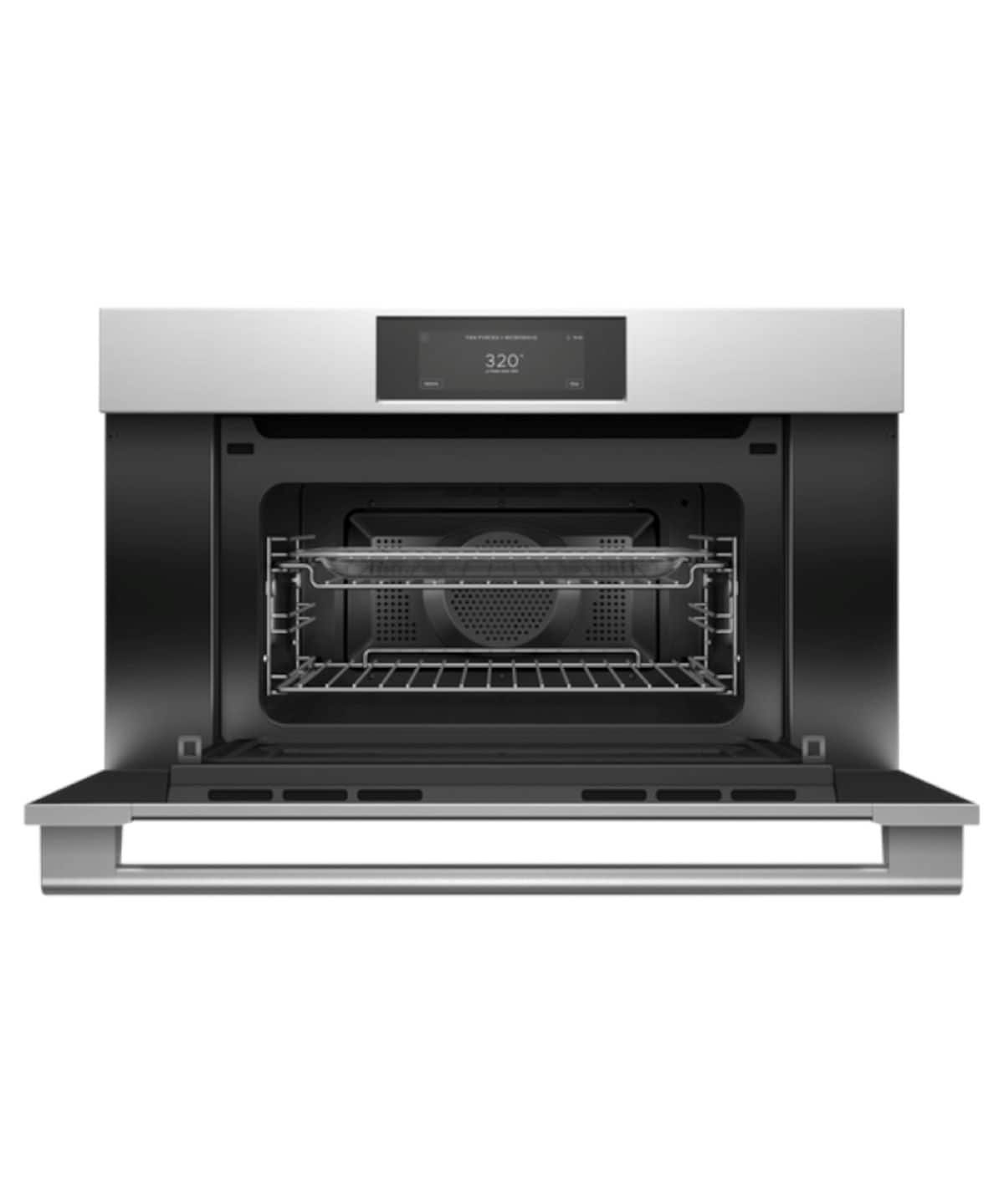 Fisher & Paykel - 30" 1.7 Cu. Ft. Single Convection Speed Oven, 6.8" Touch Screen - Compact - Stainless Steel