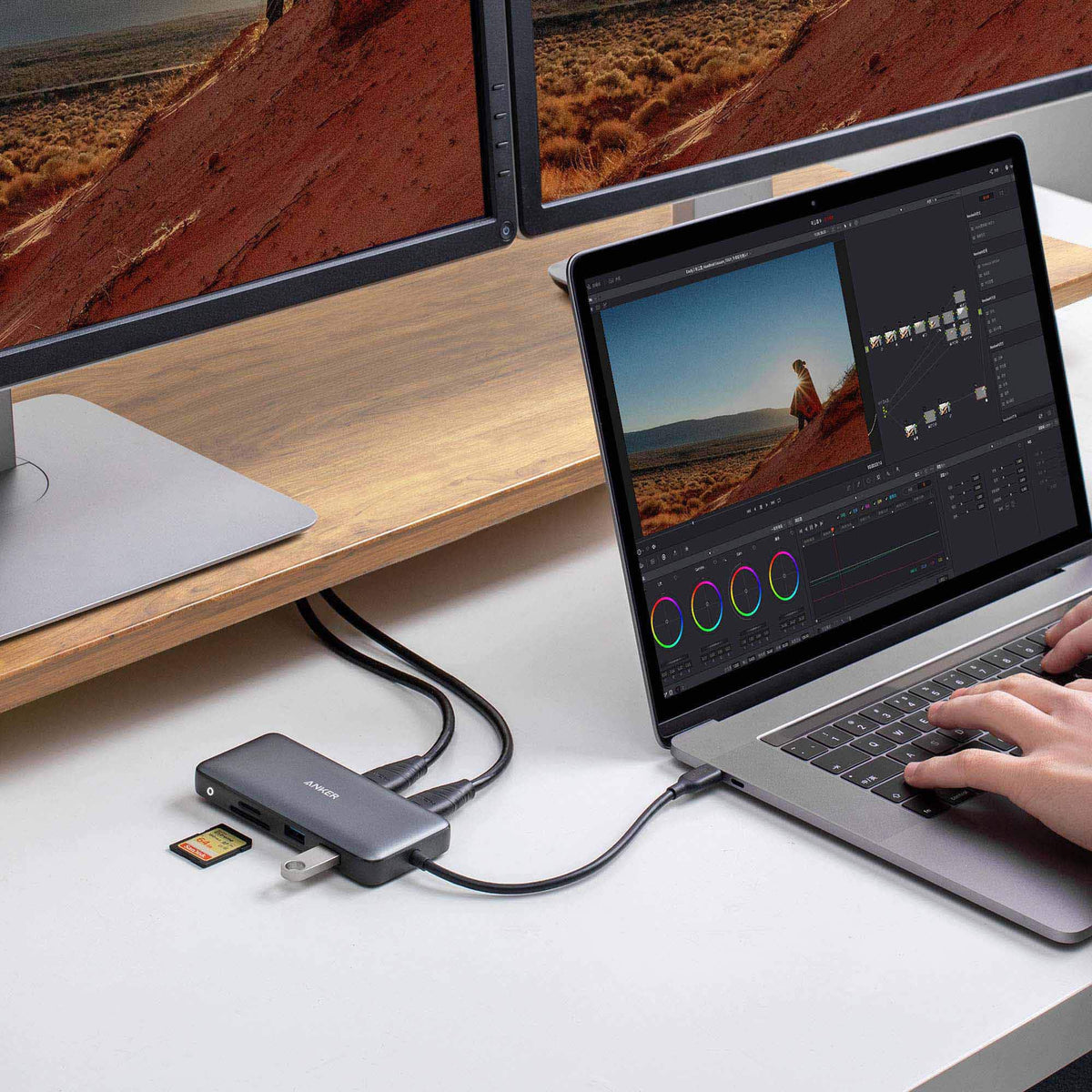 Anker - PowerExpand 8-in-1 USB-C PD Media Hub - Gray
