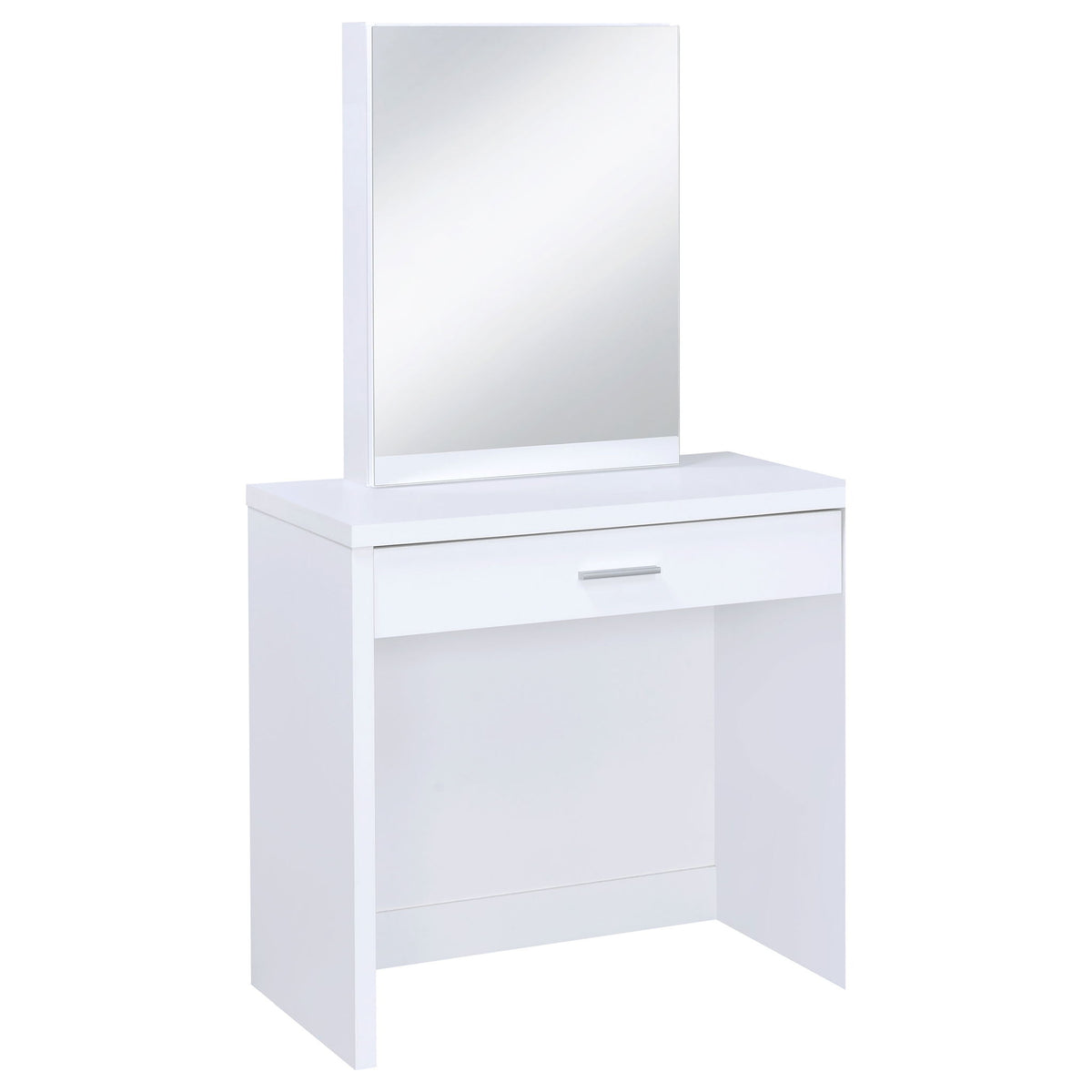 Walsh - Tocador de maquillaje con espejo y taburete - Blanco