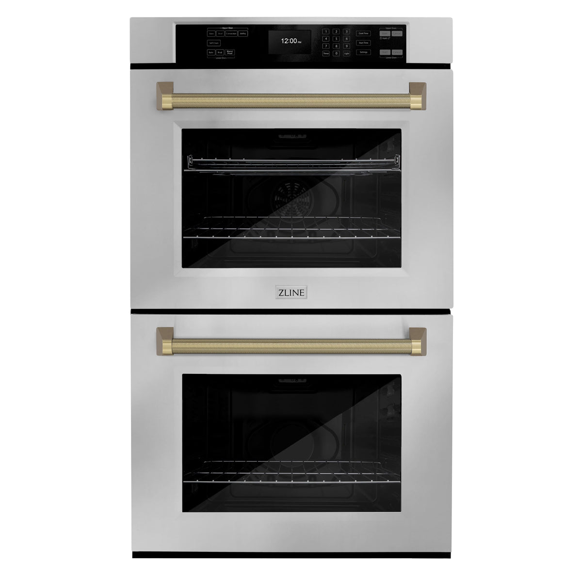 ZLINE - Autograph 30 in. True Convection Double Wall Oven & Bronze Helix Handles (WADZ-30-KCB) - Stainless Steel