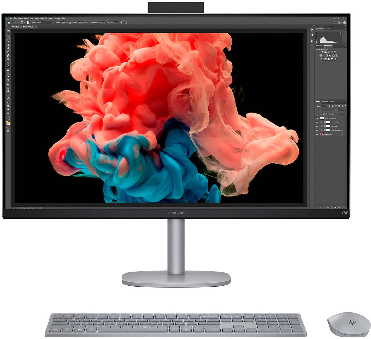 HP - OmniStudio X - Copilot+ PC - 31.5" 4K UHD AiO w/ Adjustable Height - Intel Core Ultra 7 258V '24 - 32GB Memory - 1TB SSD - Meteor Silver