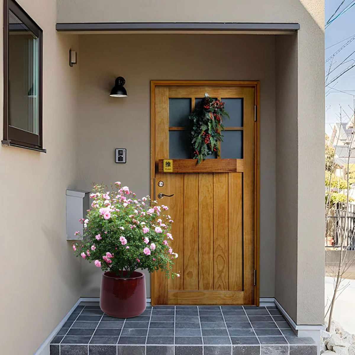 Maceta de 4 piezas, maceta para interiores y exteriores para patio, jardín o alféizares de ventana - Rojo Pasta de Frijol