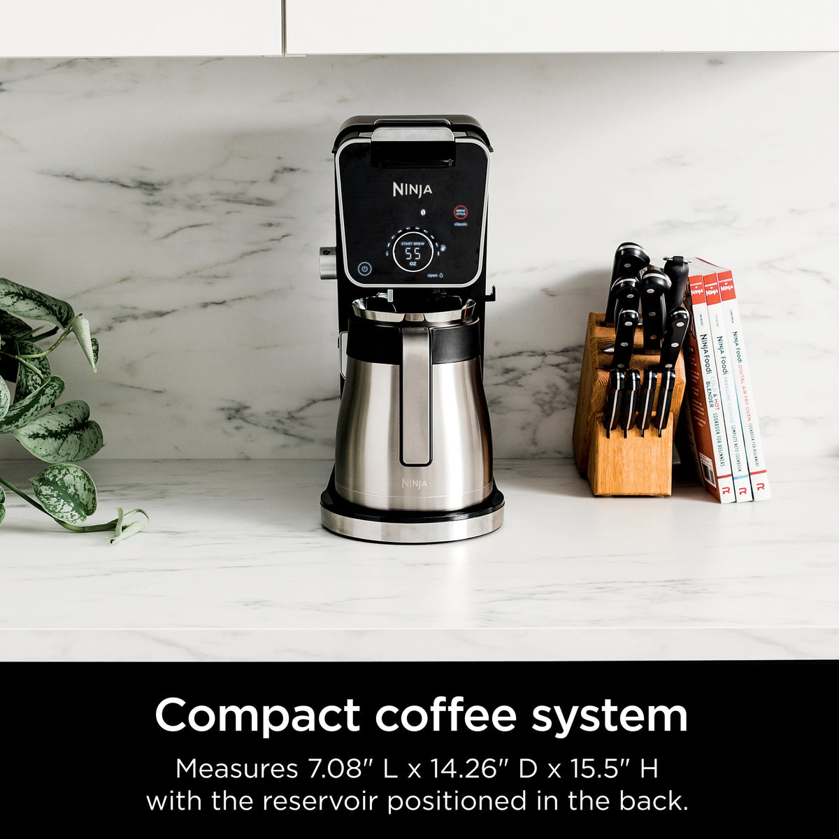 Ninja - DualBrew PRO 12-Cup Specialty Coffee System with Thermal Carafe, K-Cup Compatible, Hot Water System & Frother - Black/Silver