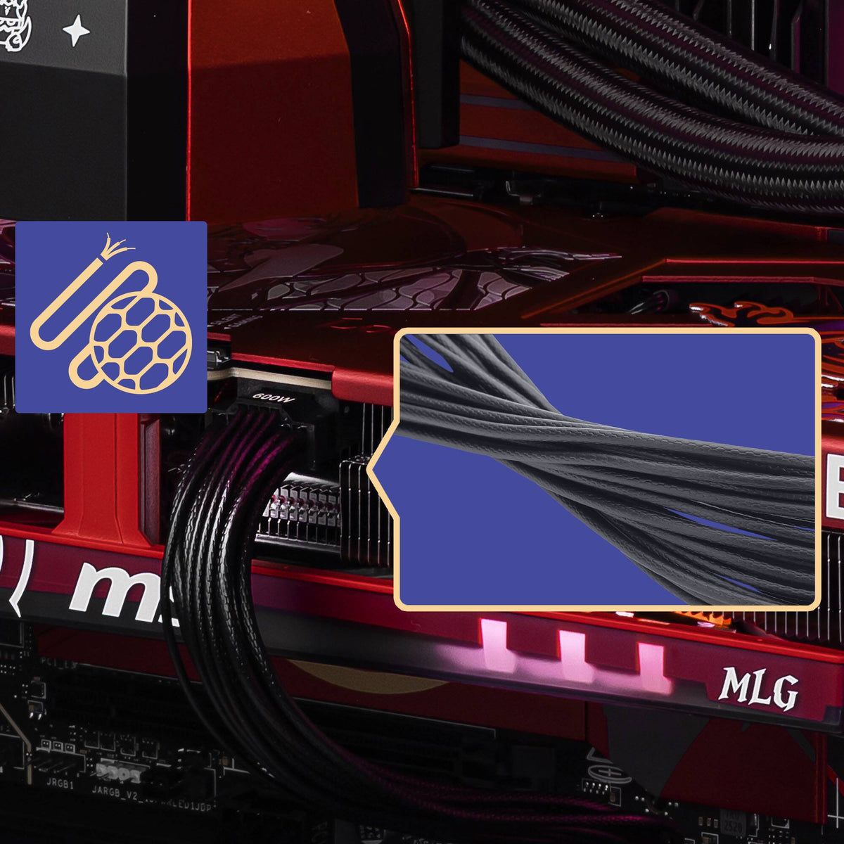 MSI - A850GLS MLG EDITION 850W ATX 3.1 & PCIe 5.1 Ready Fully Modular 80 Plus Gold Gaming Power Supply - Black & Red