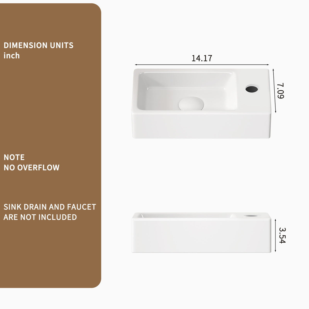 Lavabo de pared con grifo y desagüe
