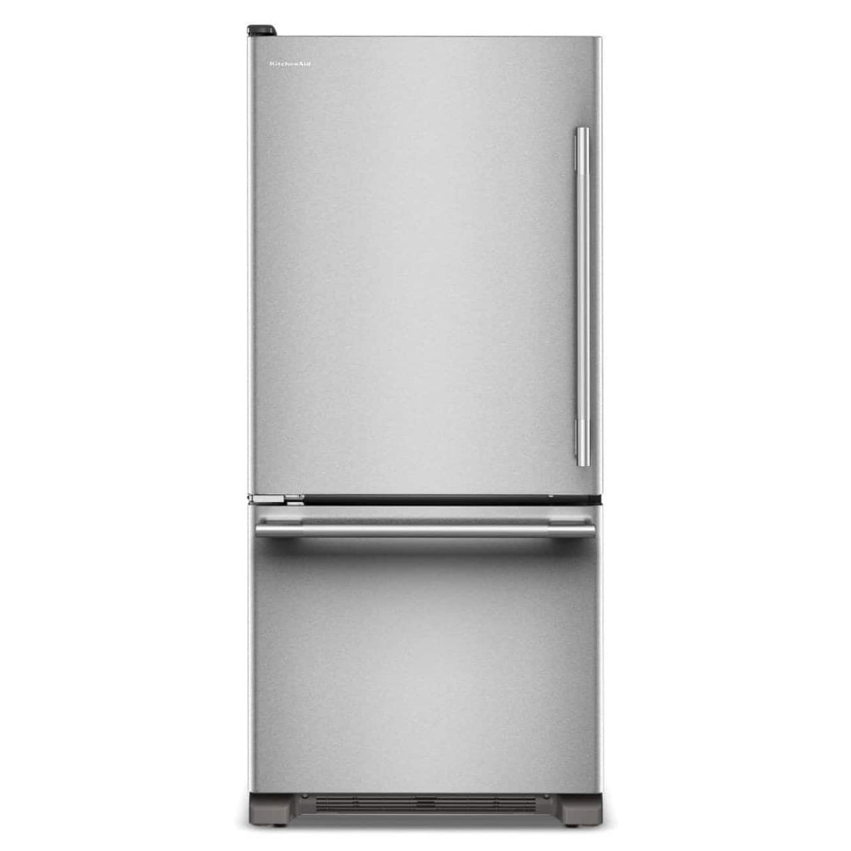 KitchenAid - 19 Cu. Ft. 30-Inch Standard-Depth Bottom Mount Refrigerator with Left Door Swing - Stainless Steel