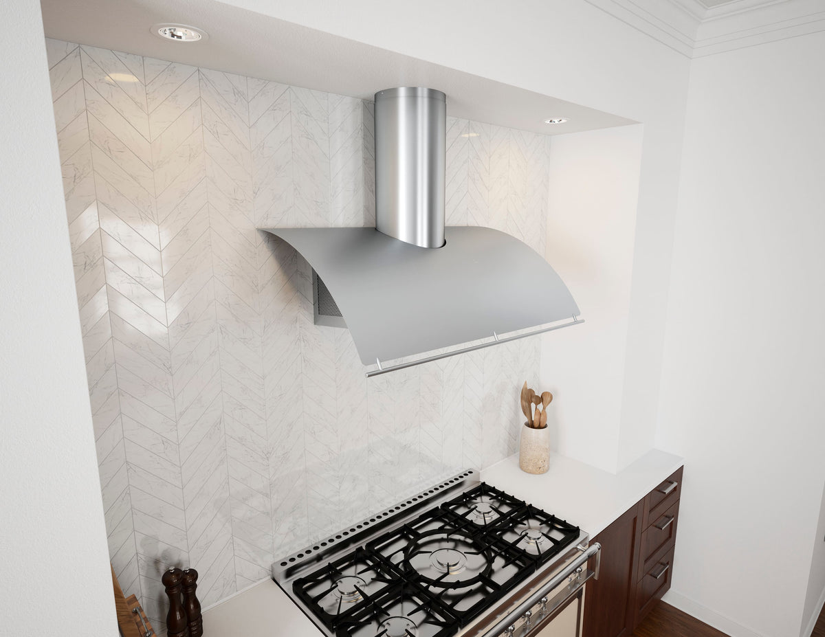 Zephyr - 48 inches - Externally Vented - Shell Range Hood - Stainless Steel