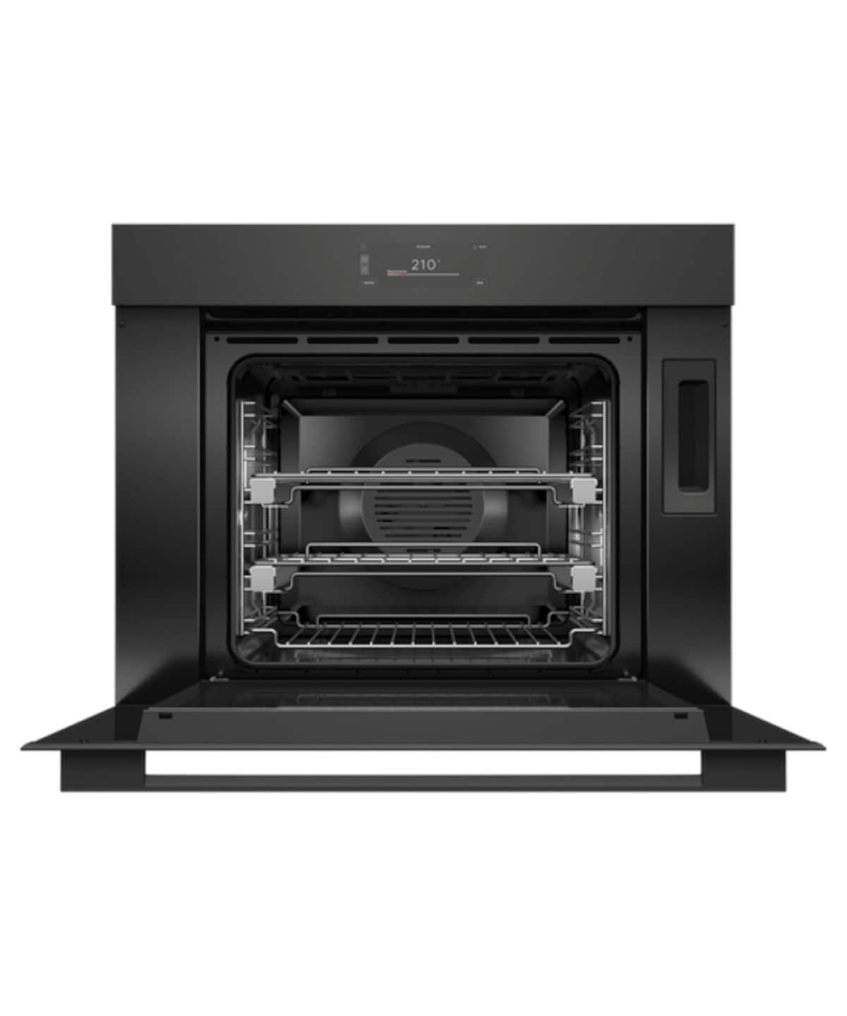 Fisher & Paykel - 30" 3 Cu. Ft. Single Combination Steam Oven, 6.8" Touchscreen - Minimal (Soft - Black