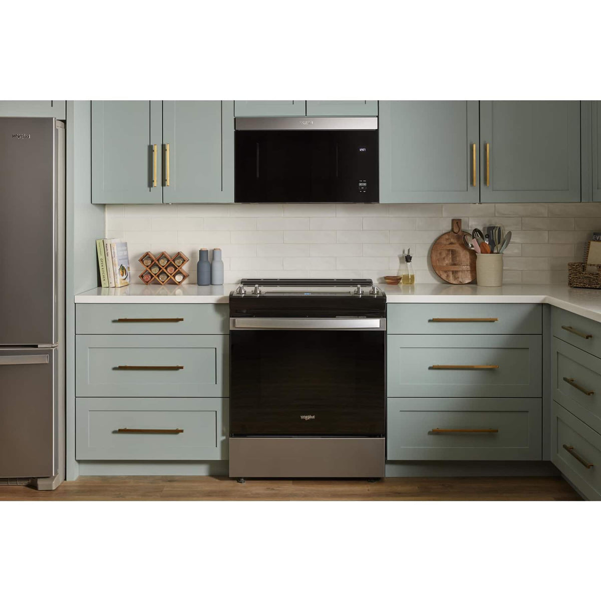 Whirlpool - 1.1 Cu. Ft. Over-the-Range Microwave with Flush Built-in Design - Stainless Steel