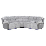 Bruni - Sectional Sofa With LED Lighting And Manual Recline - Gray