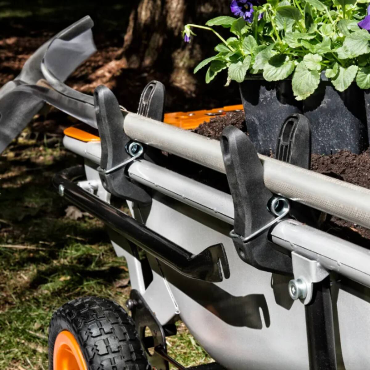 WORX - WA0235 Aerocart 2-Pack Universal Wheelbarrow Tool Holder - Black