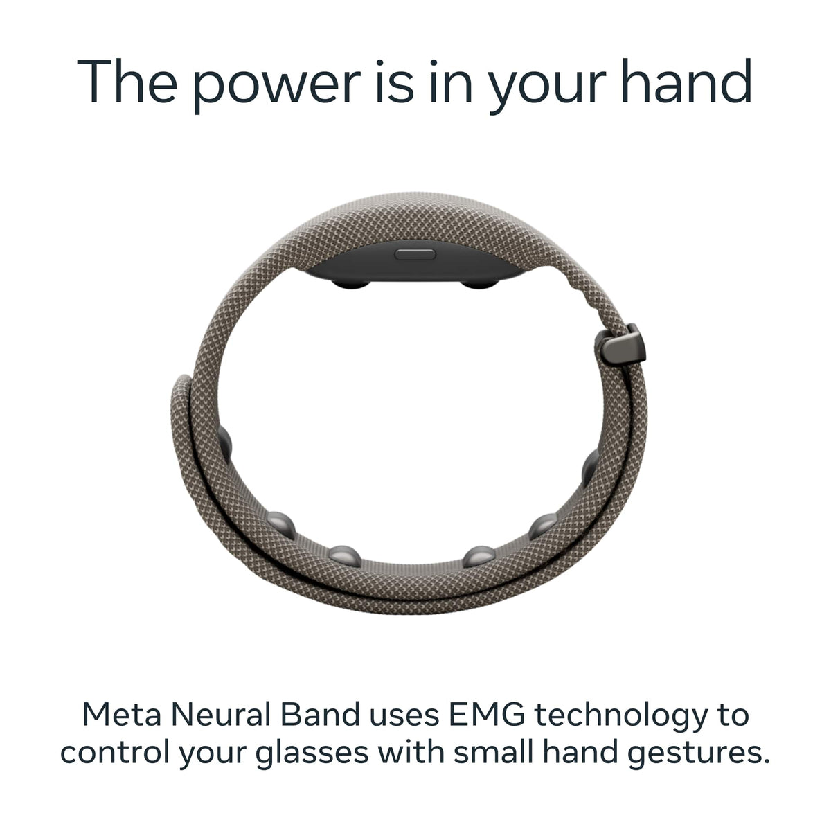 Meta - Ray-Ban Display & Neural Band | AI glasses with in-lens display - Shiny frame, large - band size 3 - Sand
