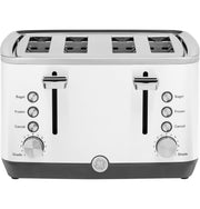 GE - 4-Slice Toaster with 7 Shade Settings and Extra Wide Slots - Snow White