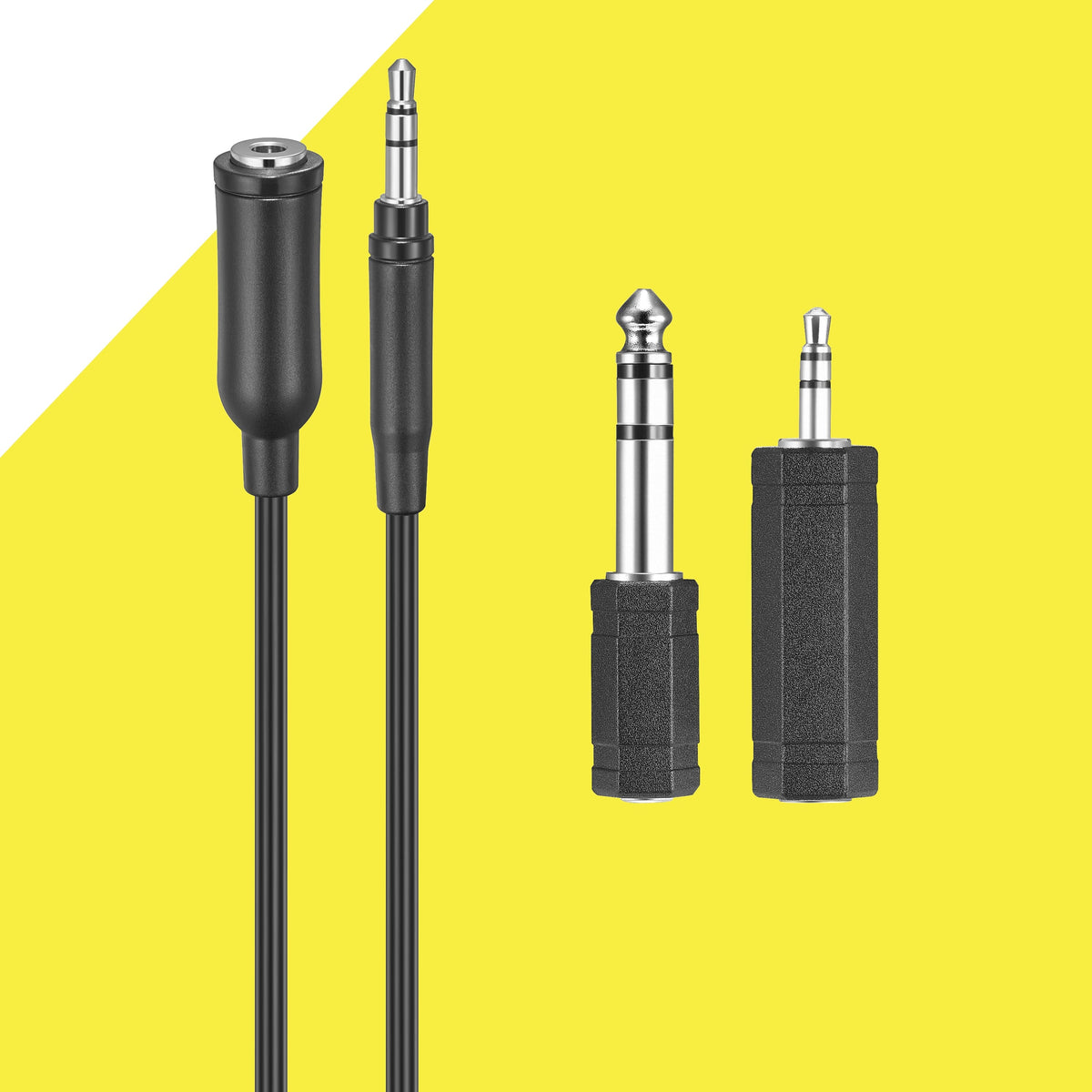 Best Buy essentials™ - 12' Headphone Extension Kit & Adapters - Black