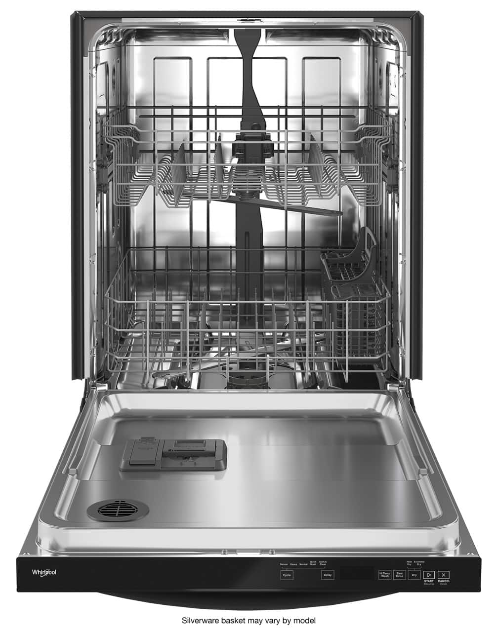 Whirlpool - 24 inch Top Control Built-In Stainless Steel Tub Dishwasher with Large Capacity Tall Top Rack and 50 dBA - Black