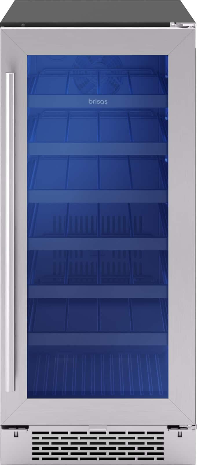 Zephyr - Brisas 15 in. 28-Bottle Single Zone Wine Cooler - Stainless Steel/Glass