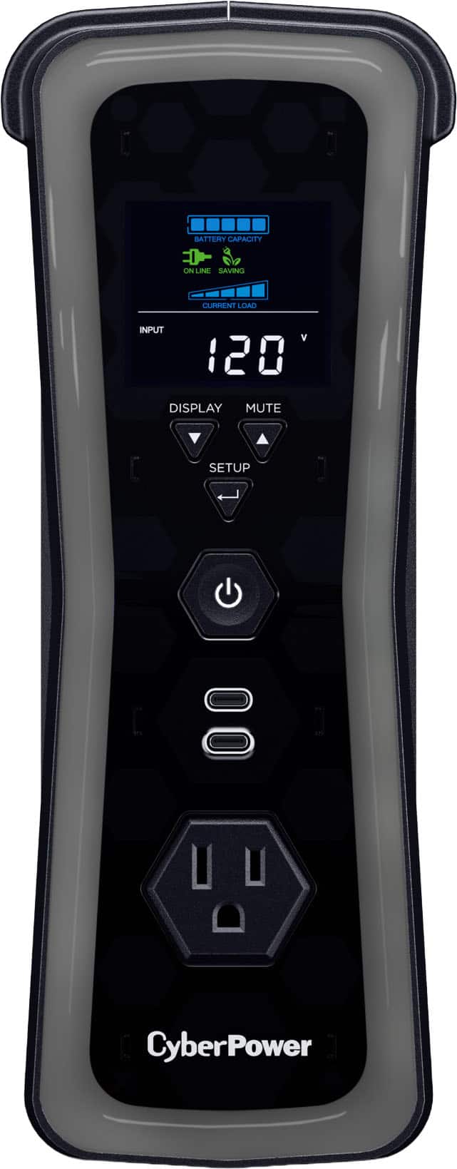 CyberPower - GX150C2 Gaming UPS Battery Backup with RGB Lighting, Sine Wave Output, and USB Charging Ports - Black