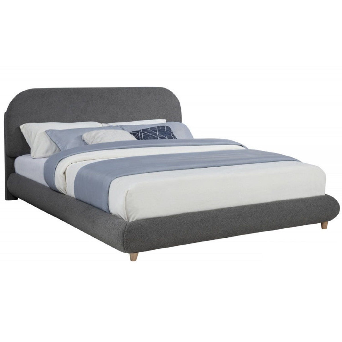 Cama de plataforma contemporánea de perfil bajo
