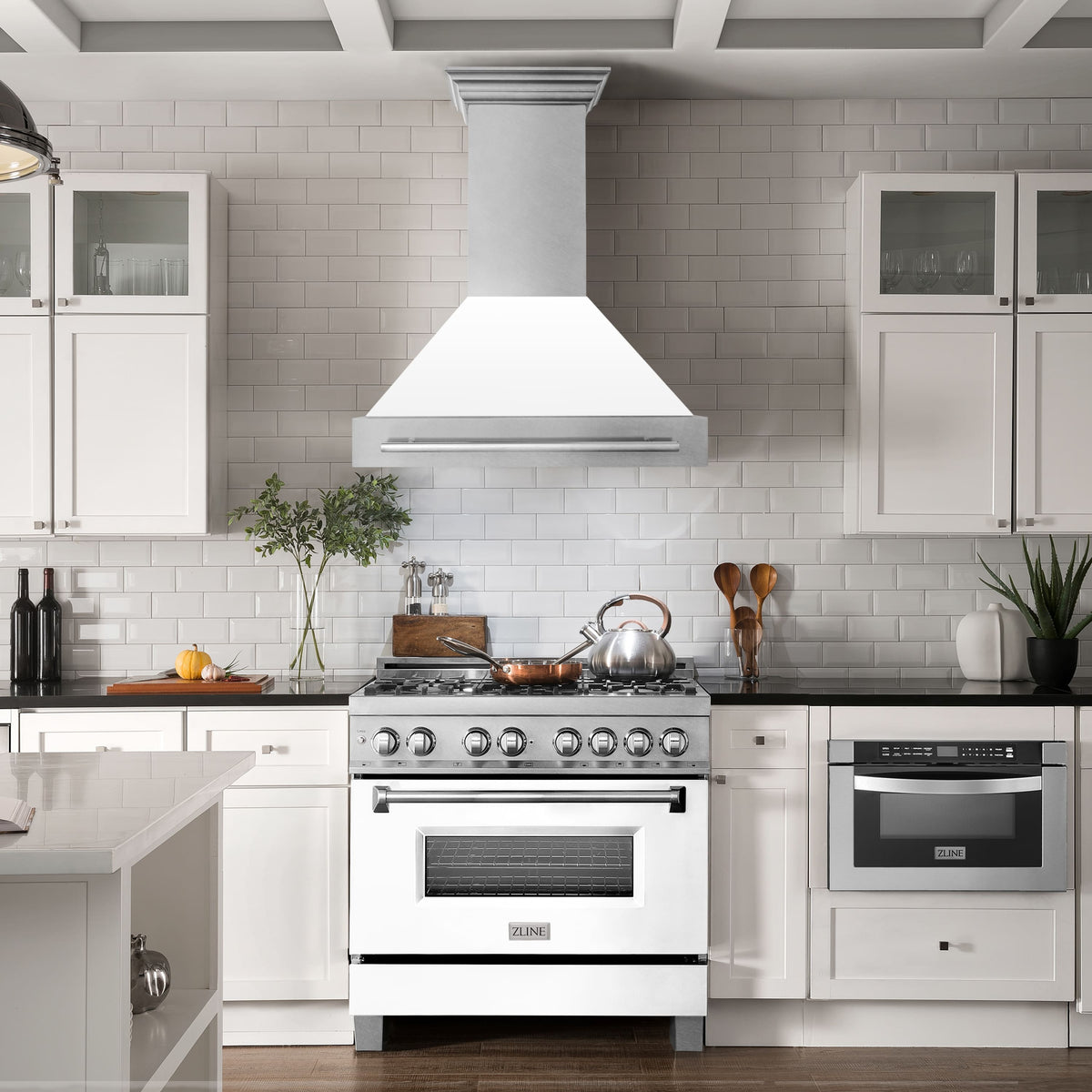 ZLINE - 36 inches - Externally Vented - Wall Range Hood - White Matte