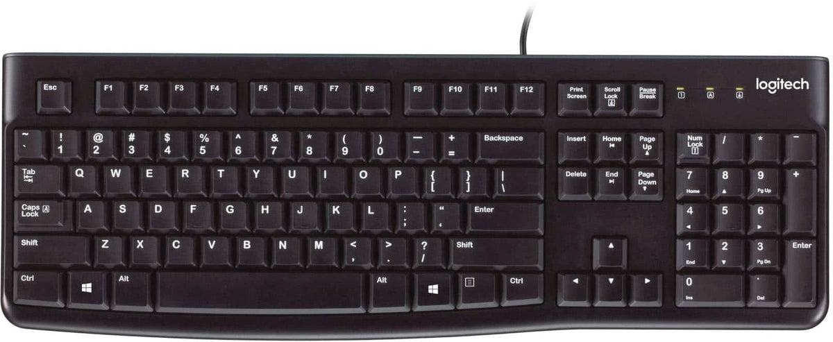 Logitech - K120 Full-size Wired Membrane Keyboard for PC with Spill-Resistant Design - Black