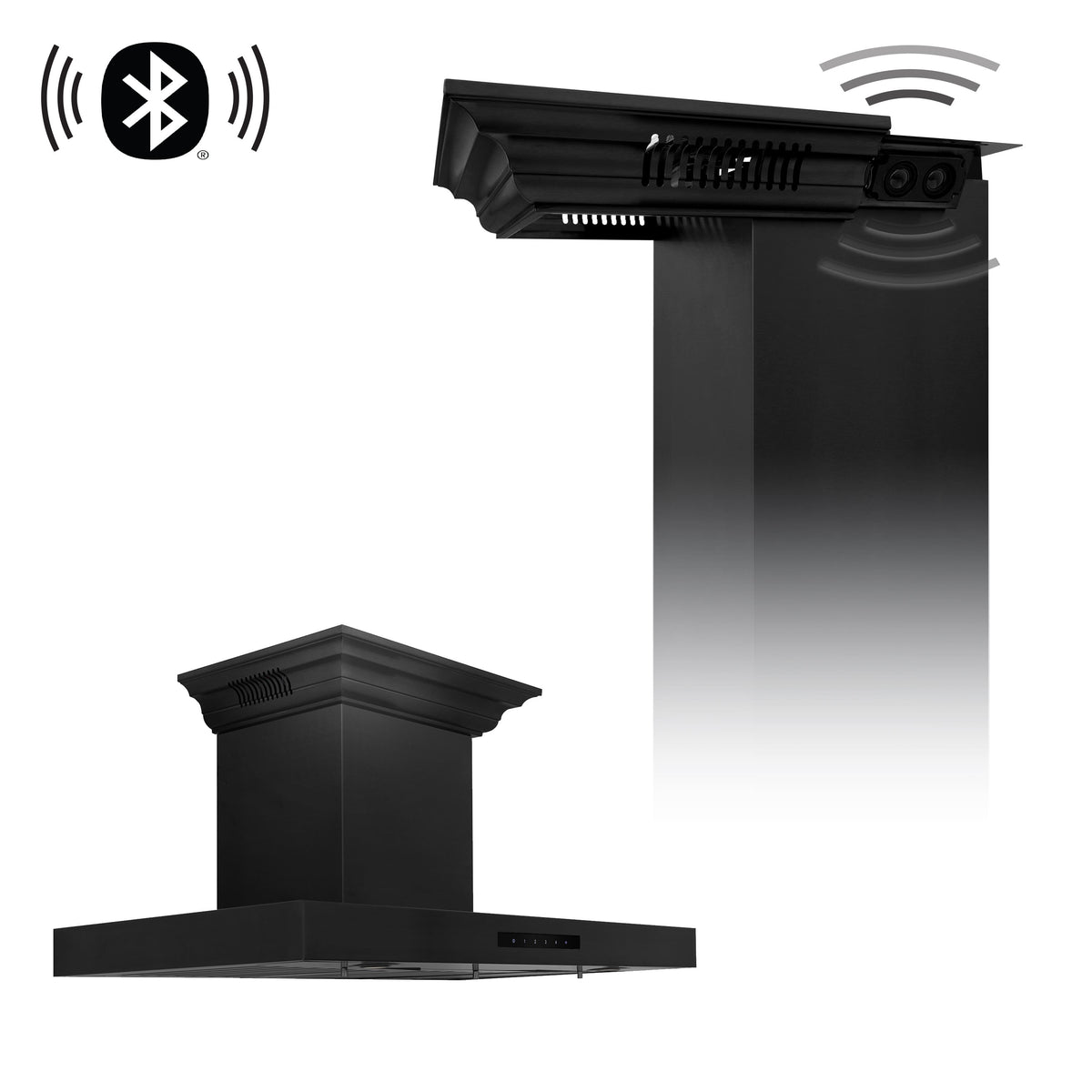ZLINE - 30 inches - Externally Vented - Wall Range Hood - Black Stainless Steel