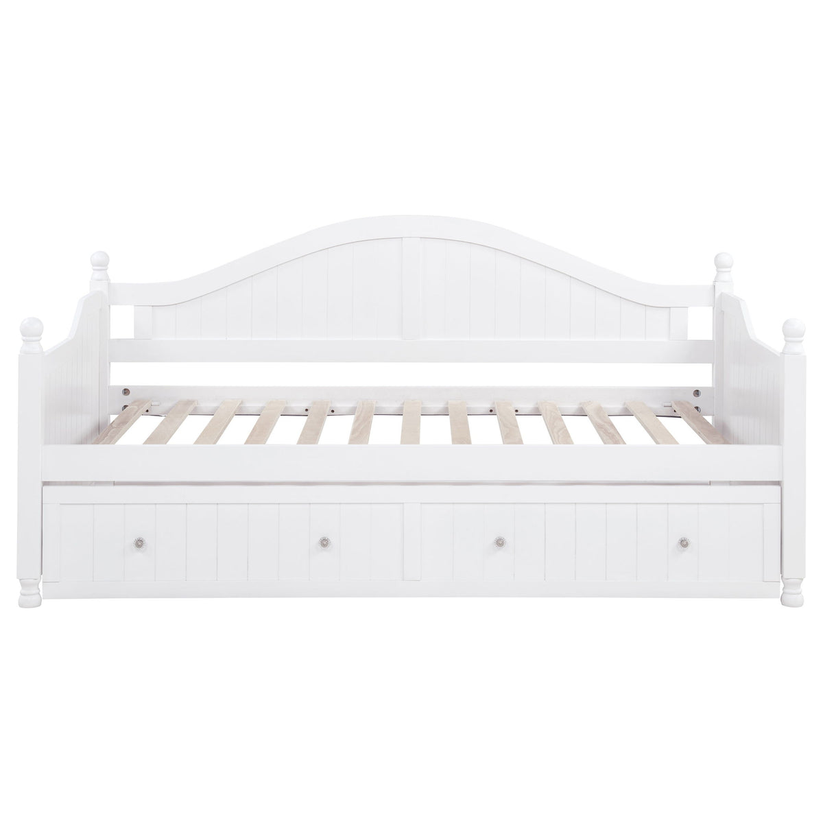 Twin Daybed With Trundle Storage Bed - White