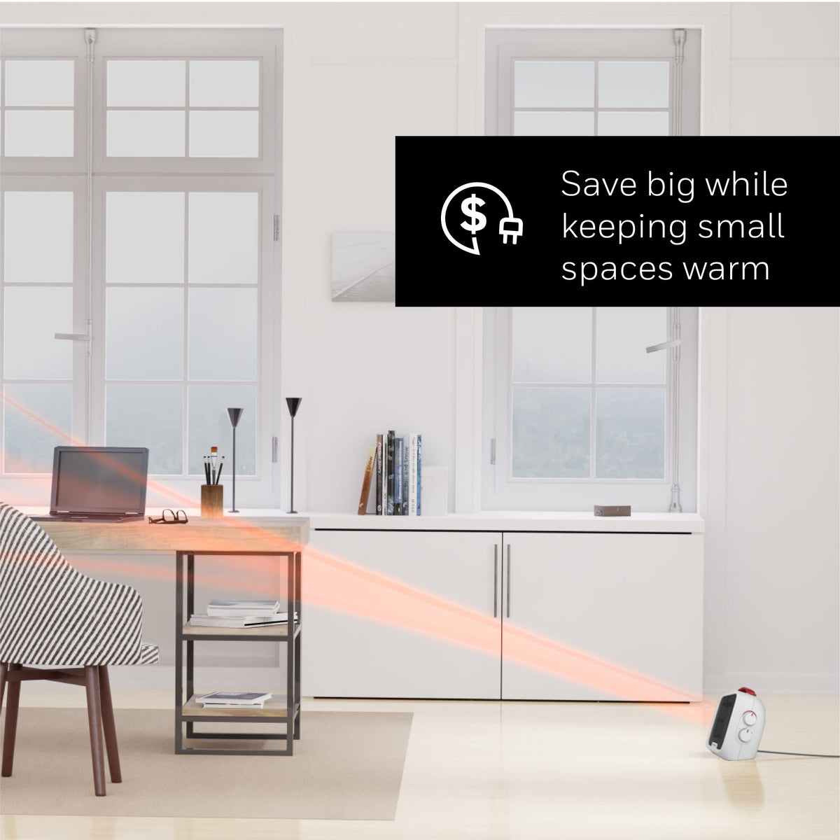 Honeywell - UberHeat 5 Ceramic Heater White - Black