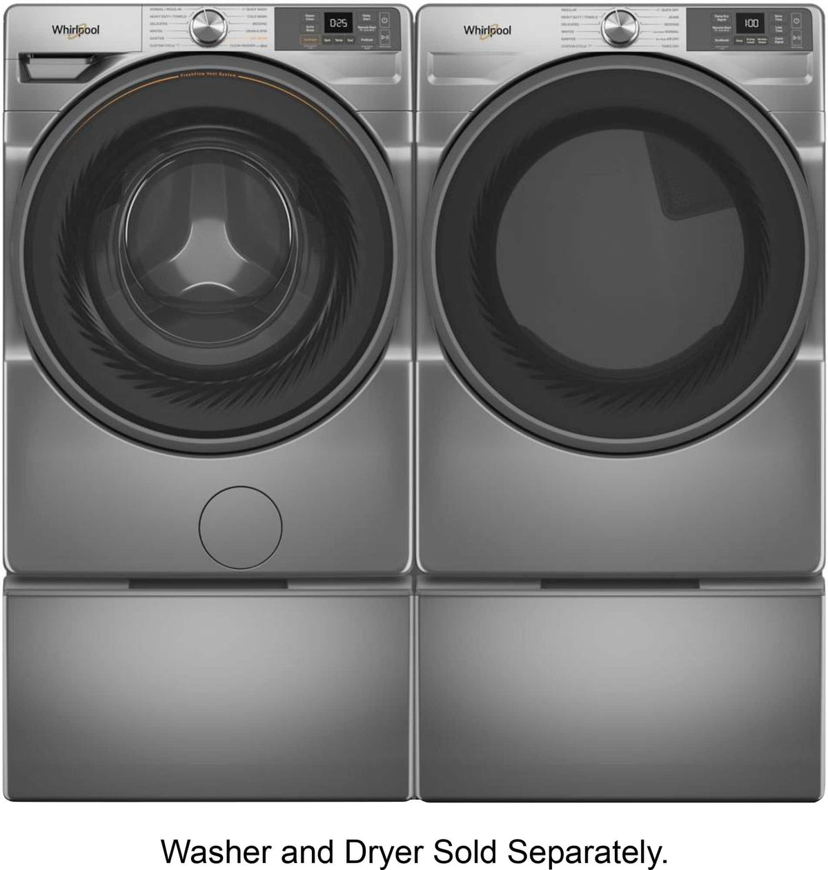 Whirlpool - 15.5 in Pedestal for Front Load Washer and Dryer with Storage - Silver