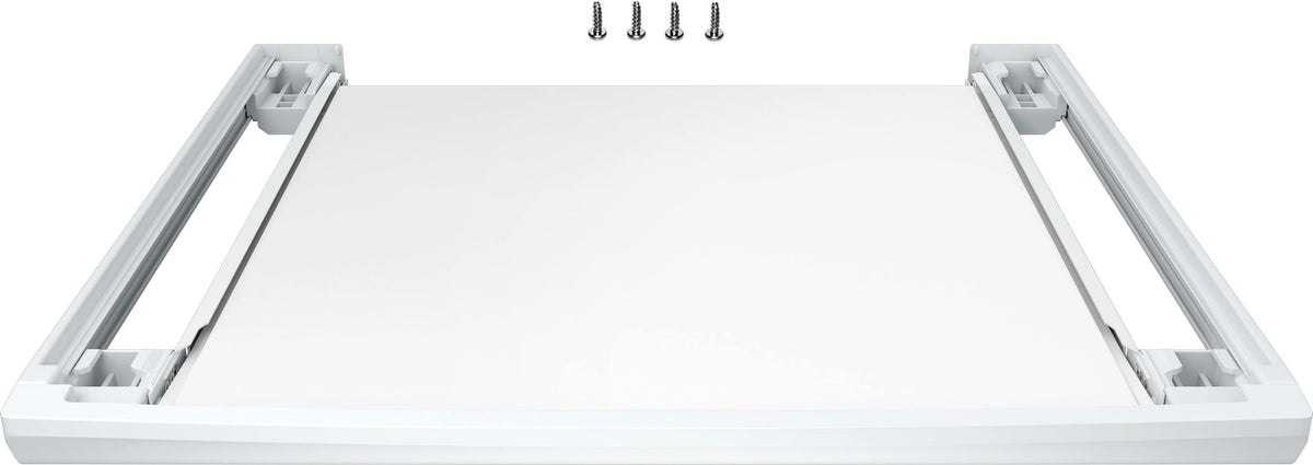 Stacking Kit with Pull Out Shelf for Bosch WQB245B0UC Electric Dryer - White