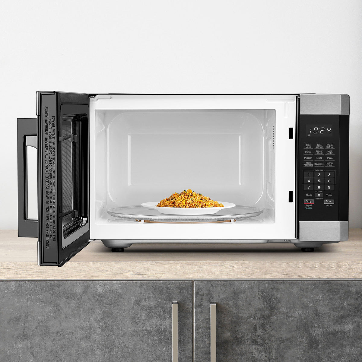 Insignia™ - 1.6 Cu. Ft. Countertop Microwave with Sensor Cooking and Inverter Technology - Stainless Steel