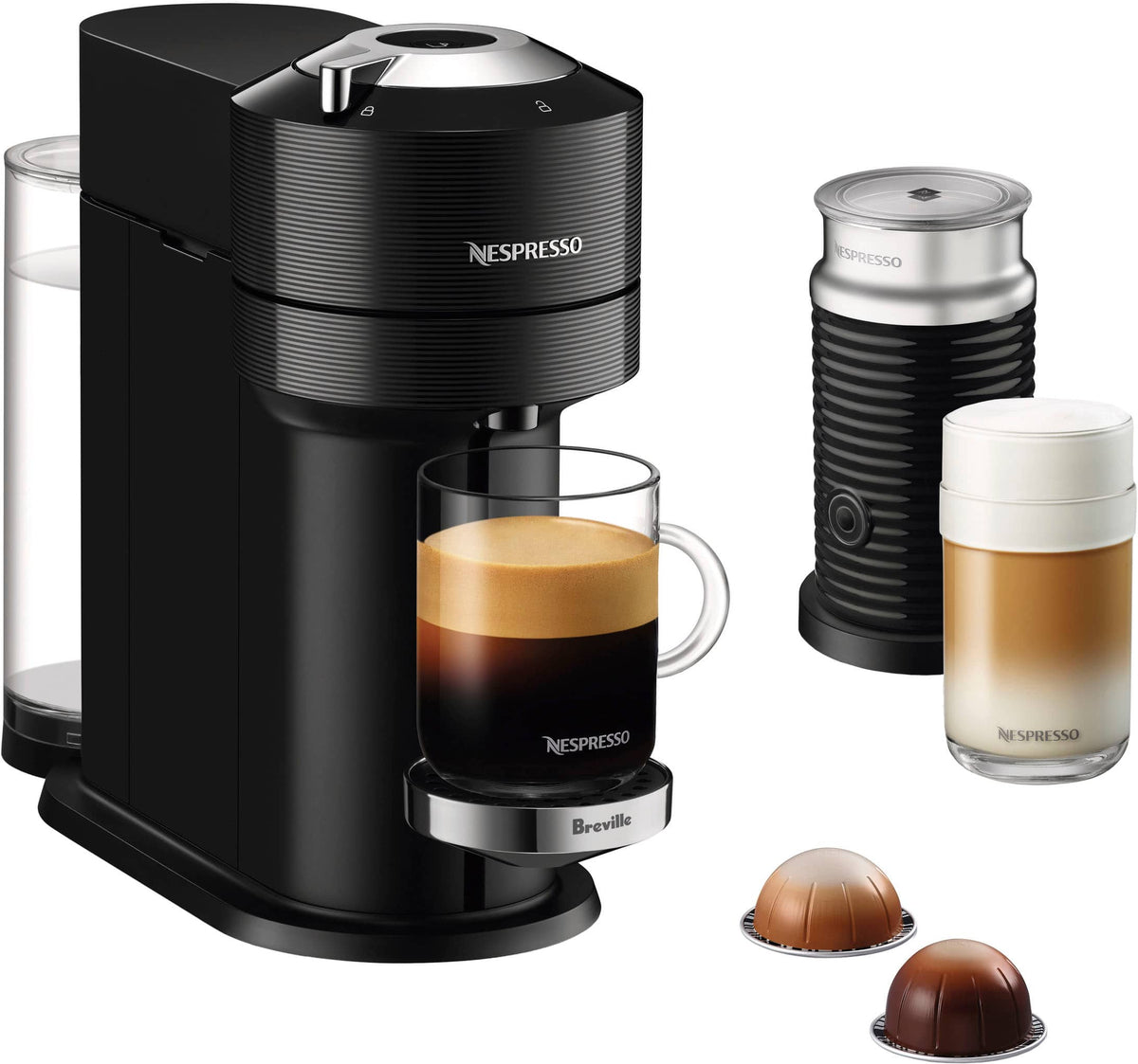 Nespresso - Vertuo Next Premium by Breville with Aeroccino3 - Classic Black