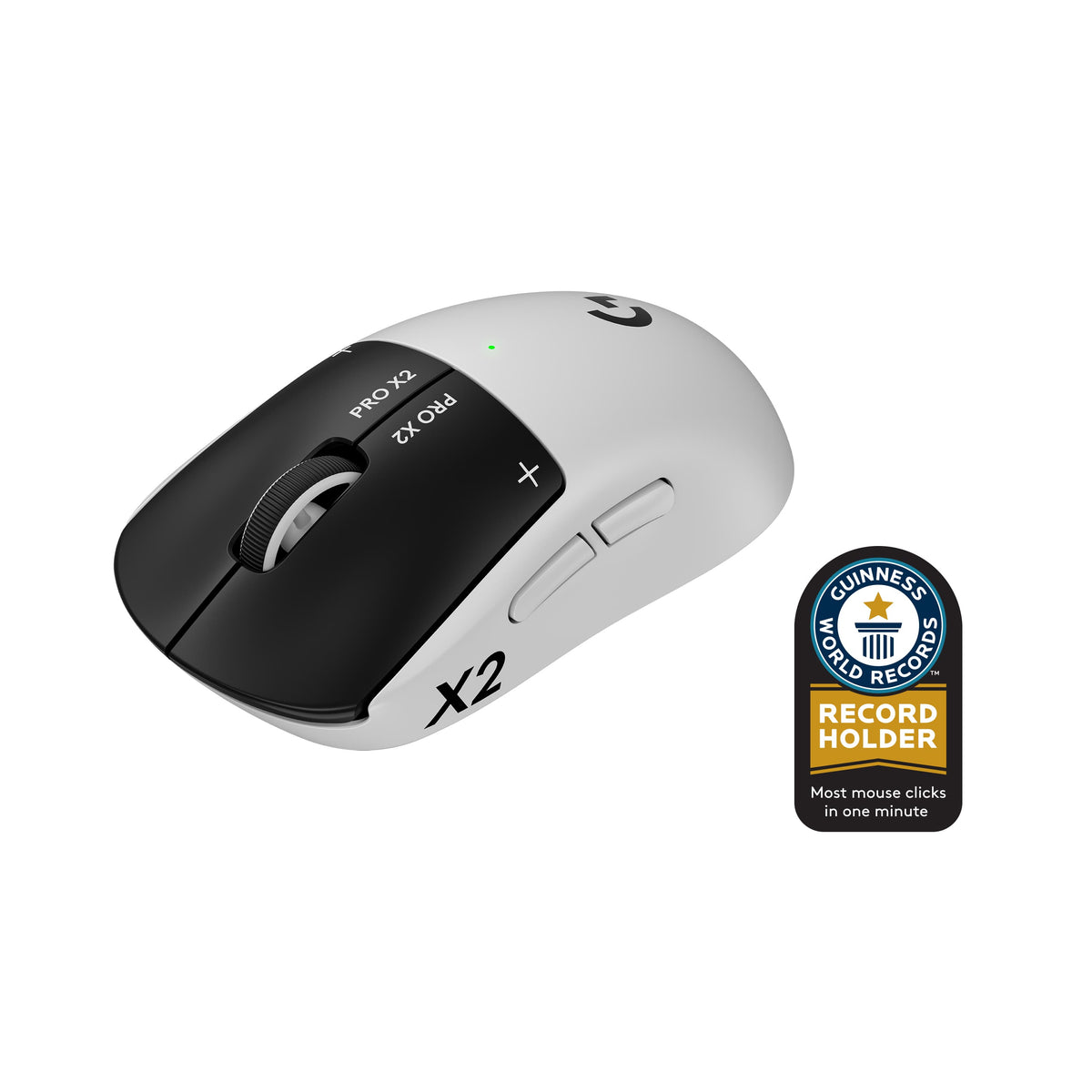 Logitech - PRO X2 SUPERSTRIKE LIGHTSPEED Lightweight Wireless Gaming Mouse with Customizable Click Haptics for PC/Mac/Laptop - Wireless - White