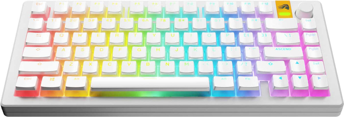 Glorious - Aura V3 Pudding-Style Universal Keycaps for 100% 85% 80% TKL 60% Compact 75% Mechanical Keyboards - White
