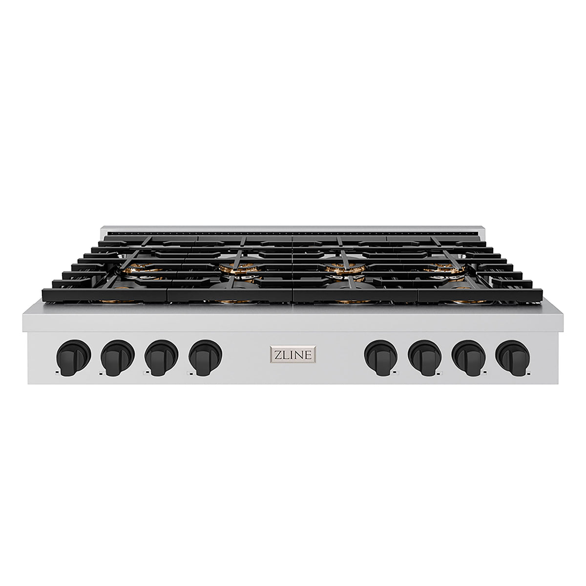 ZLINE - 48 in. Wide 8 Burner Autograph Paramount Rangetop with DuoPro Burners and Black Accents (PSRTZ-48-MB) - Stainless Steel