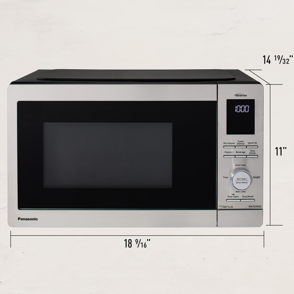 Panasonic - 0.9 Cu. Ft. Countertop Microwave with Inverter Technology and Genius Sensor - Silver