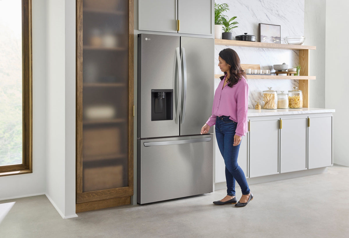 LG - 36-in Wide Counter-Depth MAX 25.5 Cu. Ft. French Door Smart Refrigerator with Dual Ice - Stainless Steel