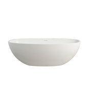 Bañera exenta de superficie sólida para baño de 165 cm - Blanca mate