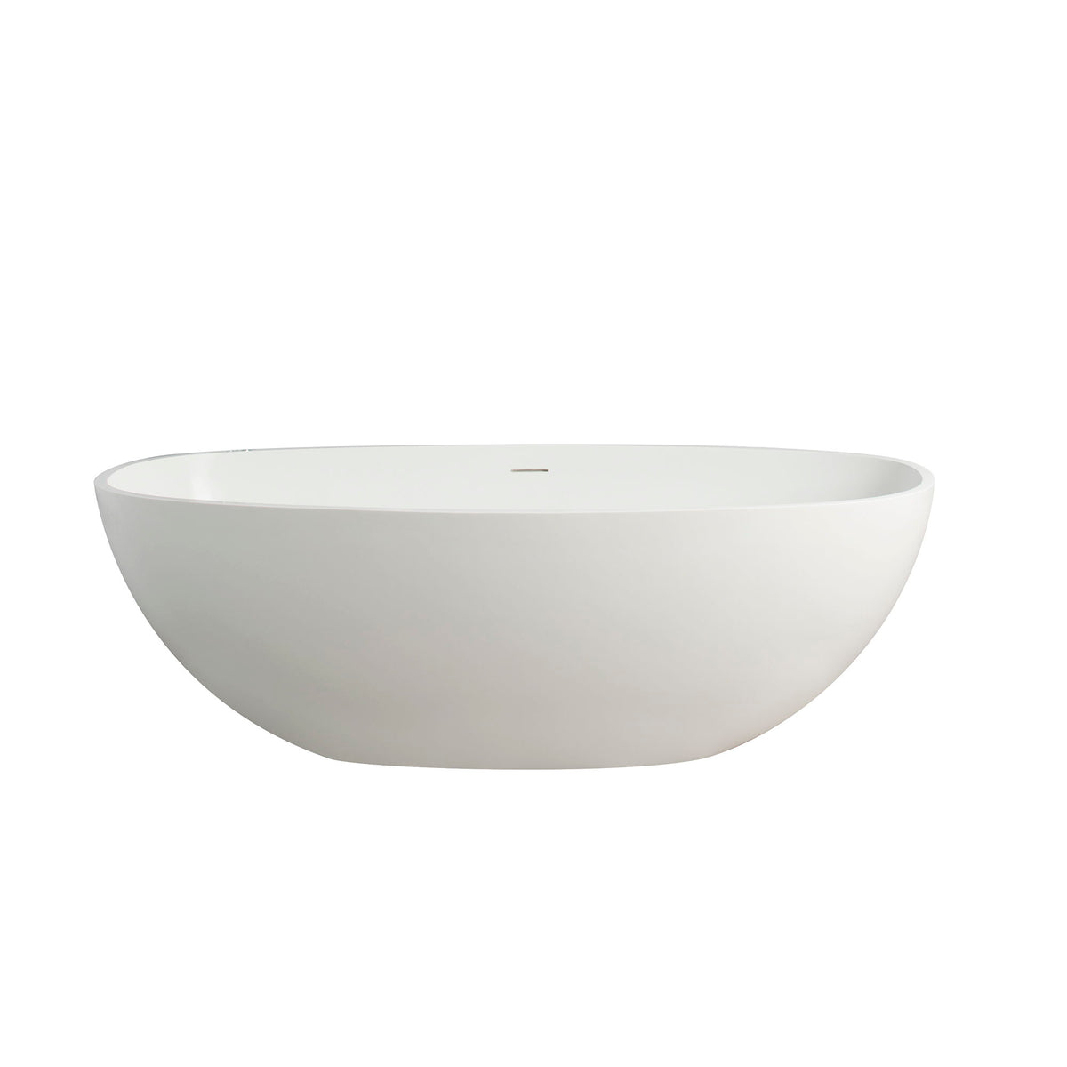 Bañera exenta de superficie sólida para baño de 165 cm - Blanca mate
