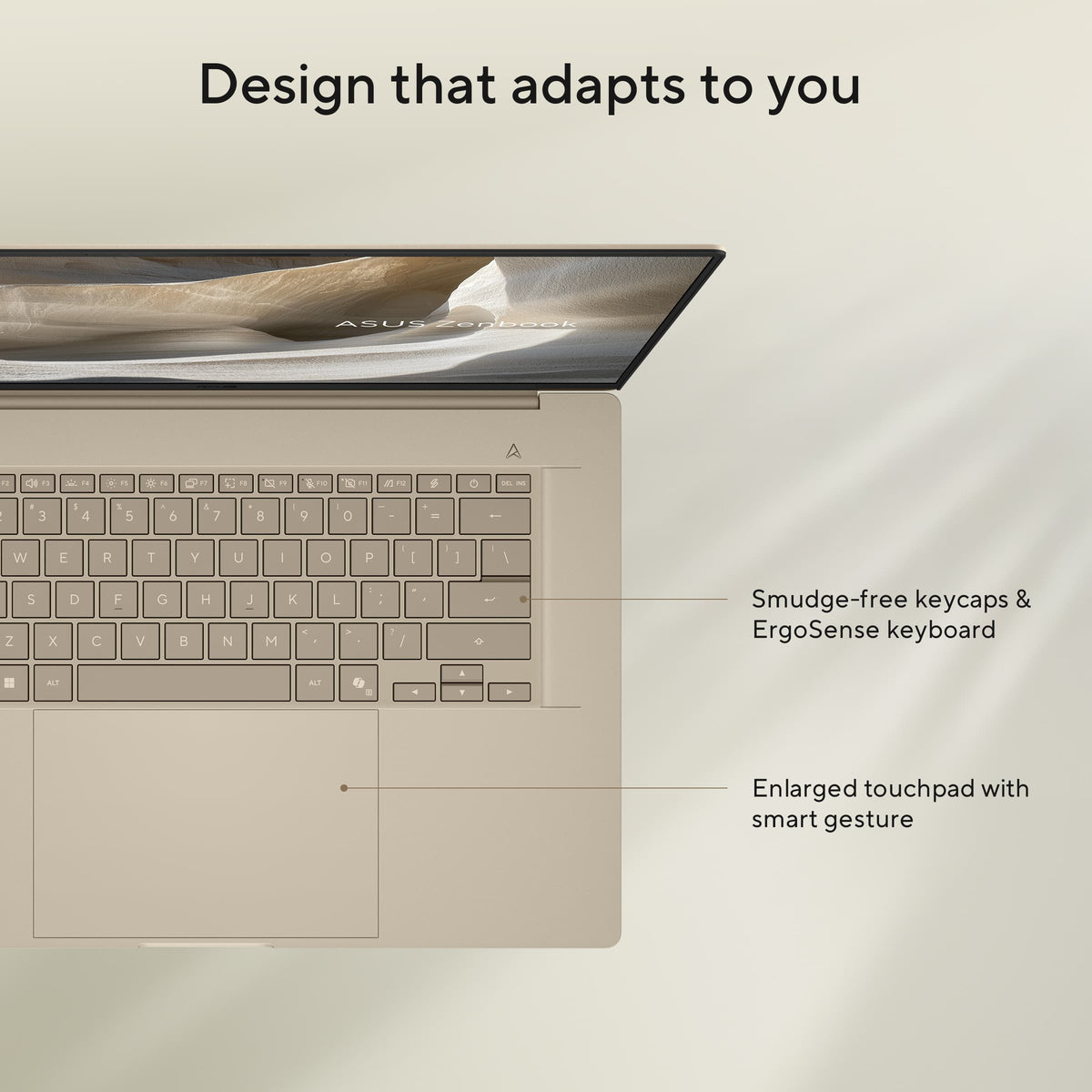 ASUS - Zenbook A16 16" 2K OLED Laptop - Snapdragon X X1 - 32GB RAM - 1TB SSD - Copilot+ PC - Zabriskie Beige