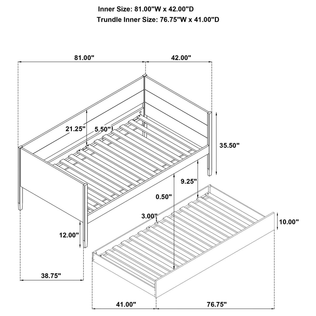 Stewart - Twin Daybed With Trundle - Natural