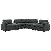 Modular Power Reclining With Lift Top Consoles, 7 Piece Configuration - Dark Gray