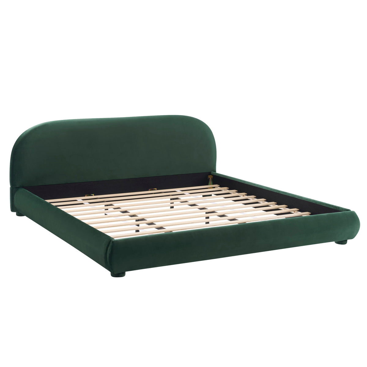 Cama doble tapizada de dormitorio moderna sencilla