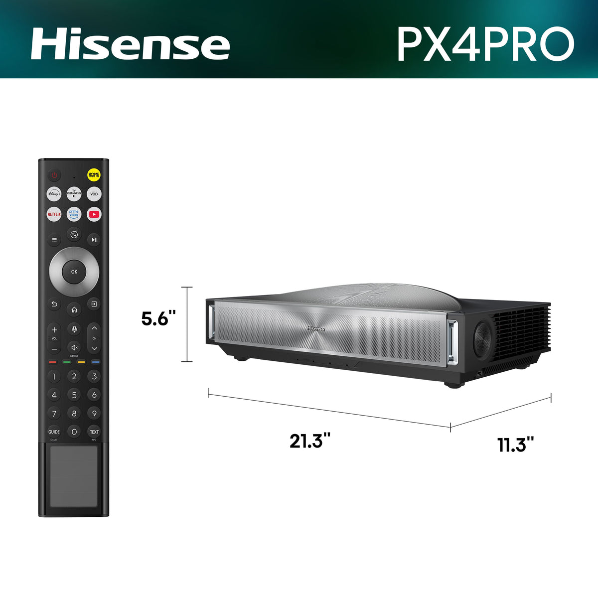 Hisense - Hisense-PX4 Pro Triple Laser Smart UST Projector,3500 Lumens,IRIS,80"-200",4K,DLP,HDR,IMAX Enhanced,Dolby Vision/Atmos - Gray
