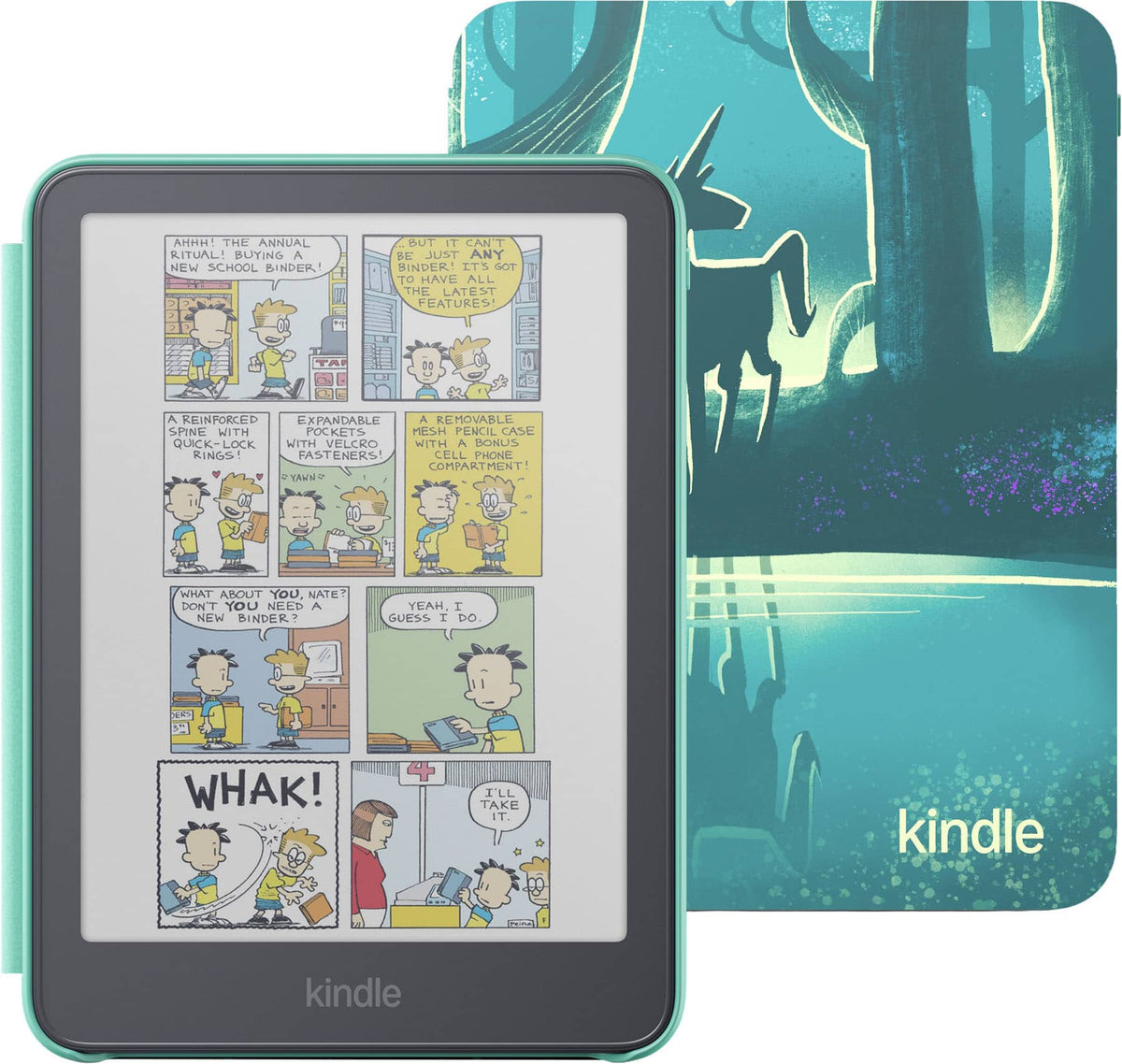Amazon - Kids Kindle Colorsoft 16GB (newest model), lighter 7" glare-free color display, weeks of battery, 1 year Kids+ - 2026 - Enchanted Woods