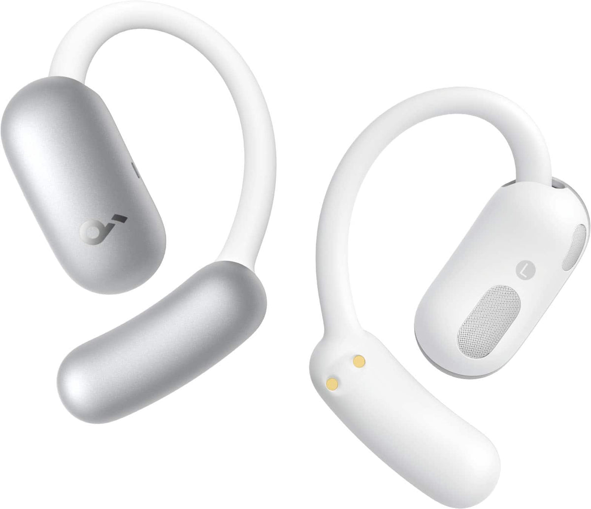 Soundcore - by Anker AeroFit 2 A.I. Assistant Open-Ear Bluetooth Headphones with Real-Time Translation and Adjustable Ear Hooks - Pearl White