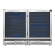 Forno Appliances - Gemello 52-Bottle Side-by-Side Wine and Beverage Cooler - Stainless Steel