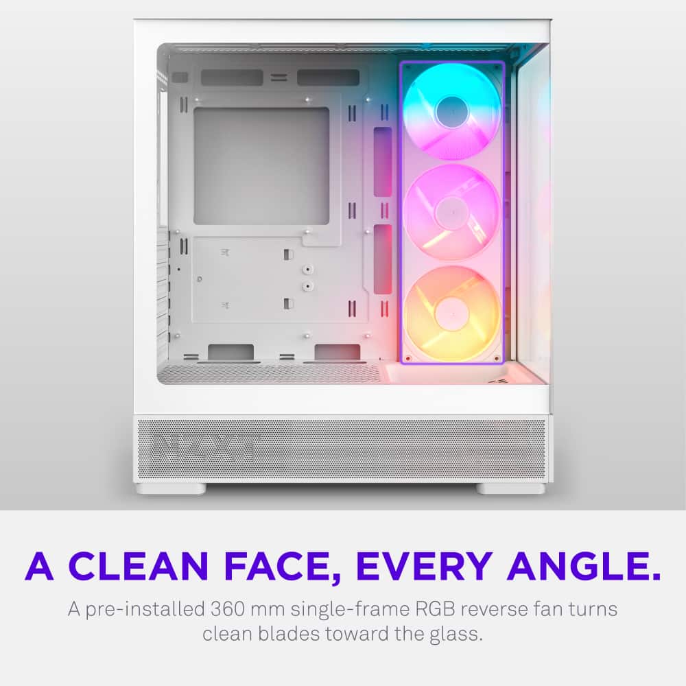 NZXT - S5 RGB Compact ATX Mid-Tower Computer Case - White - White