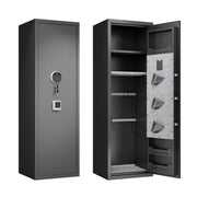 Rifle Safe, Biometric & Keypad Lock, Adjustable Gun Racks With Built In Alarm System