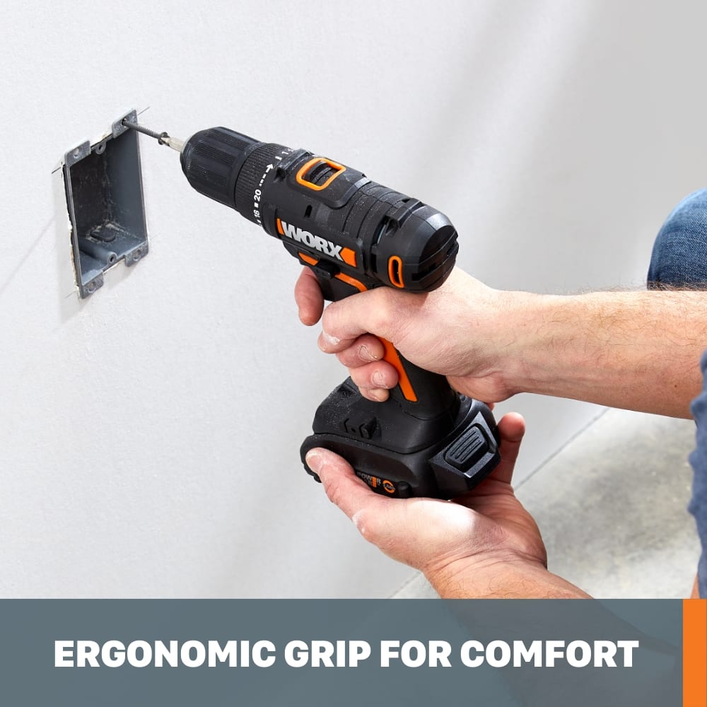 WORX - WX108L 20V PowerShare 1/2" Cordless Drill Driver (Batteries & Charger Included) - Black
